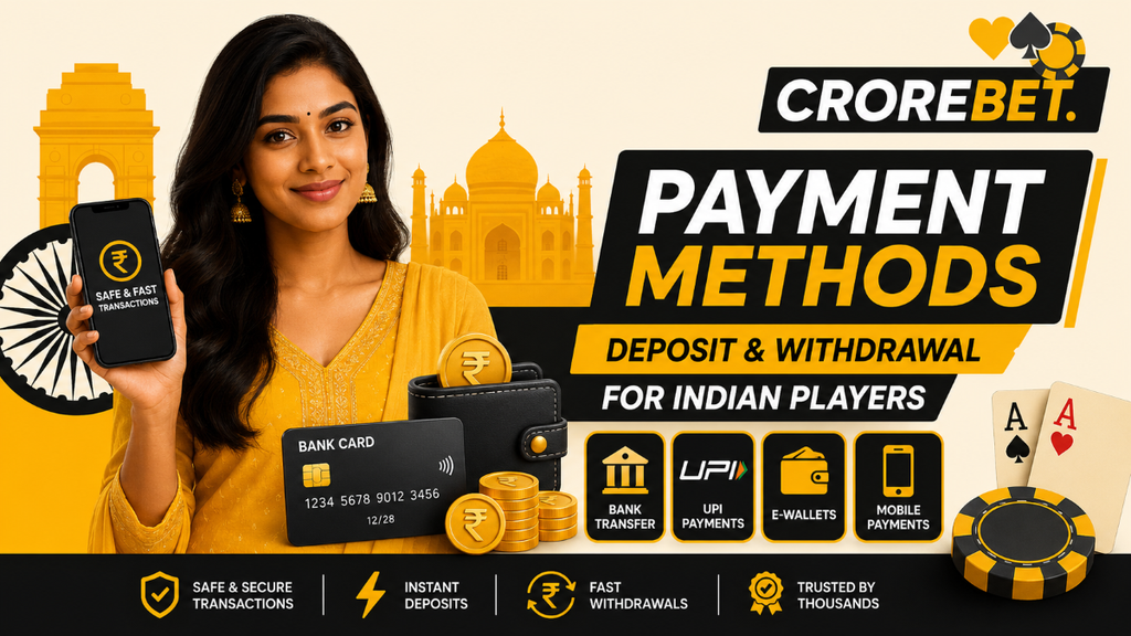 CroreBet Deposit and Withdrawal Methods: All Payment Options for Indian Players