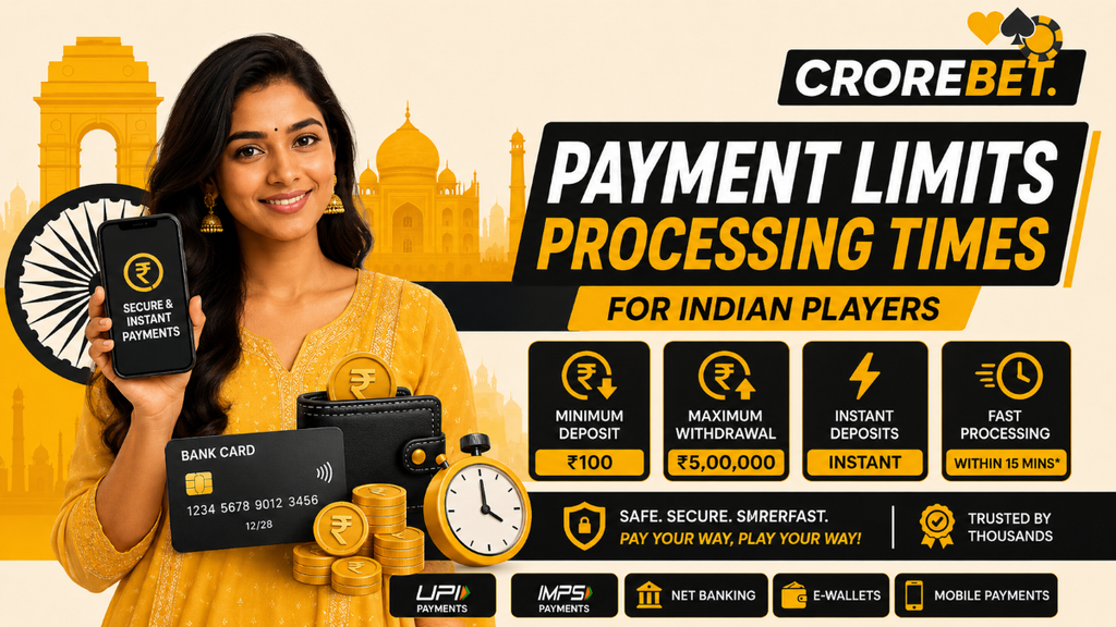 CroreBet Payment Limits & Processing Times